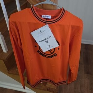 Burberry Vibrant Orange Crewneck Top